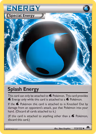 Splash Energy 113/122 Pokemon card