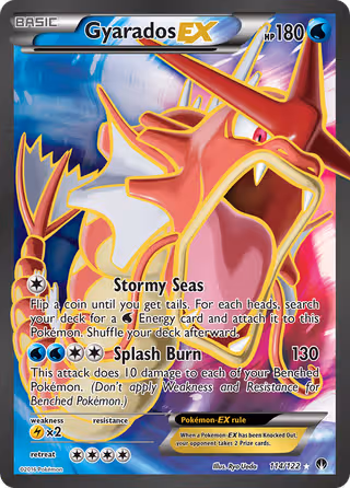 Gyarados EX 114/122 Pokemon card