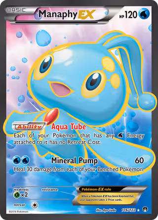 Manaphy EX 116/122 Pokemon card