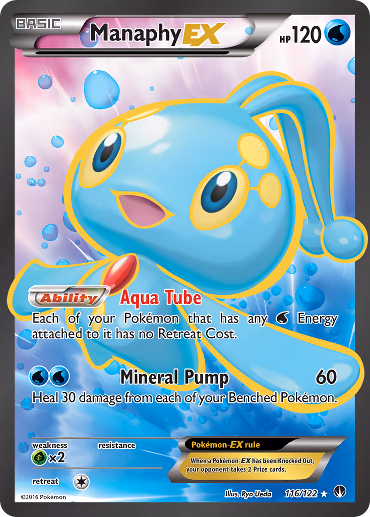 Manaphy EX 116/122 Pokemon card