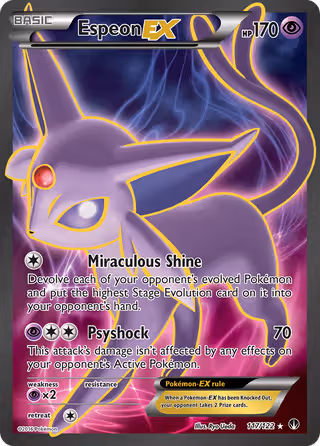 Espeon EX 117/122 Pokemon card