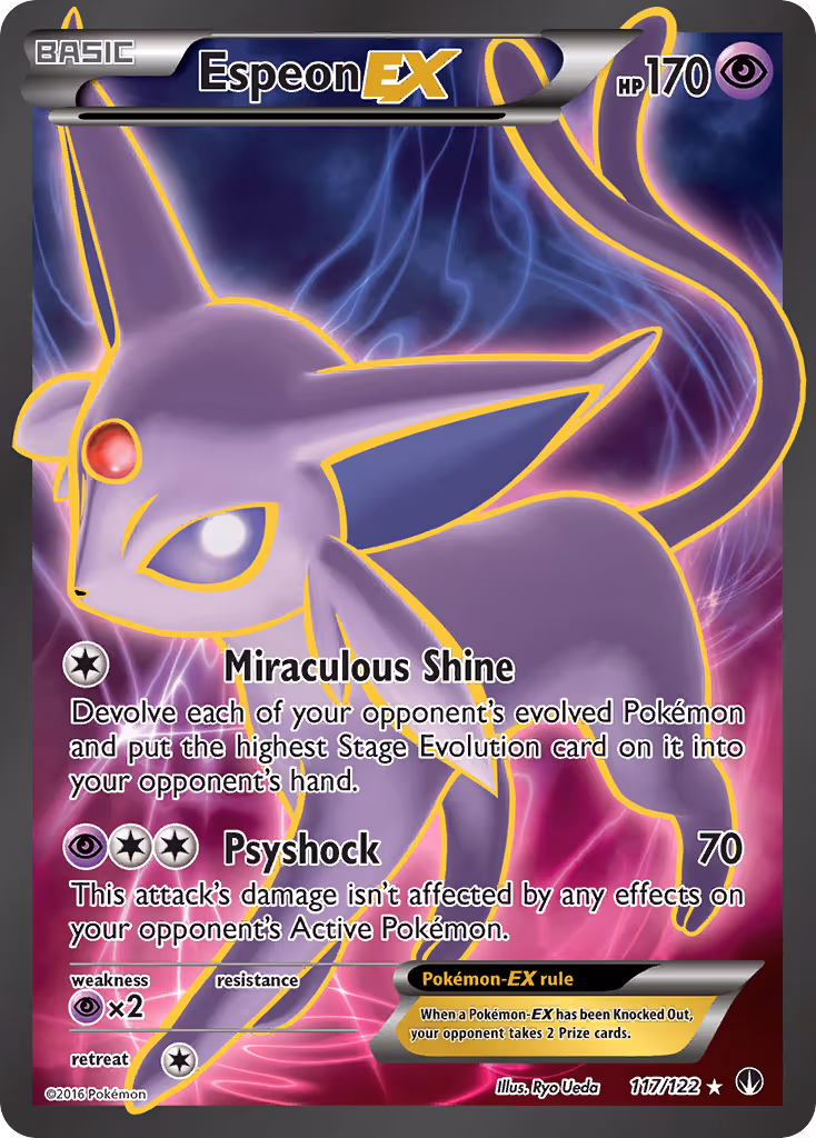 Espeon EX 117/122 Pokemon card