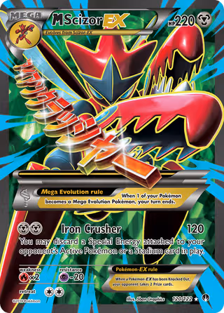 M Scizor EX 120/122 Pokemon card