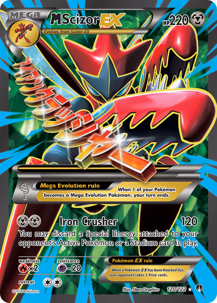M Scizor EX 120/122 Pokemon card