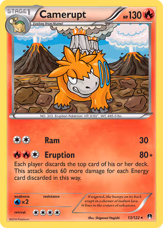 Camerupt 13/122 Pokemon card