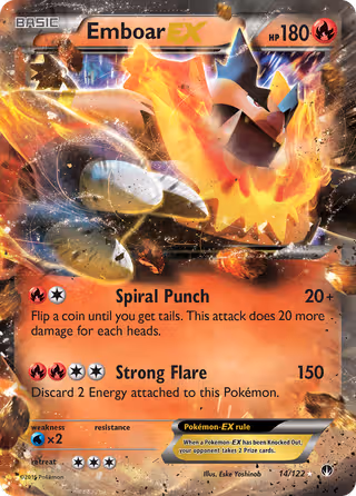 Emboar EX 14/122 Pokemon card