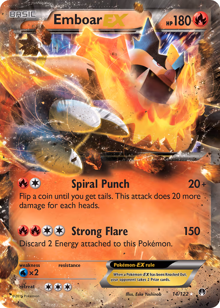 Emboar EX 14/122 Pokemon card