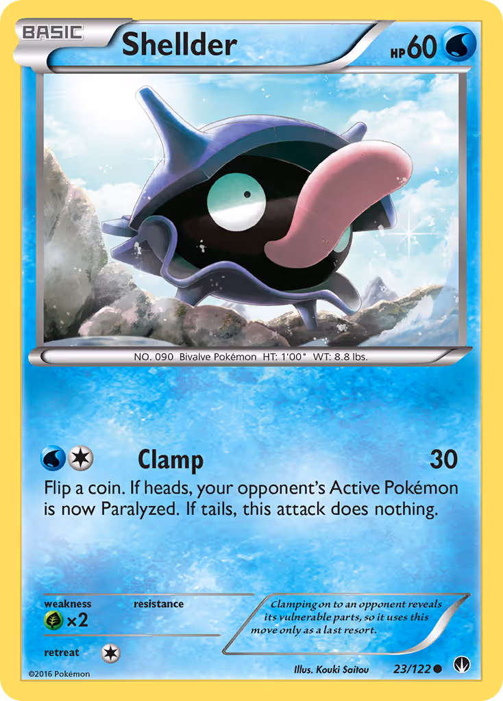 Shellder 23/122 Pokemon card