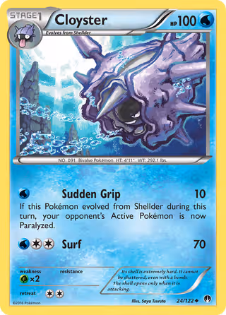 Cloyster 24/122 Pokemon card