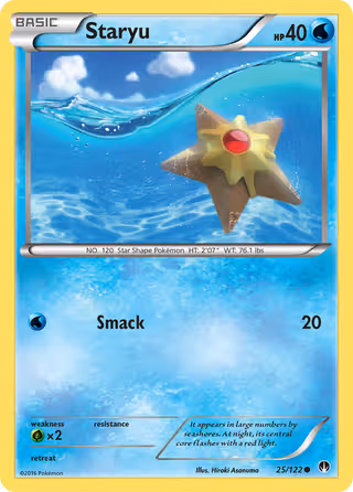 Staryu 25/122 Pokemon card