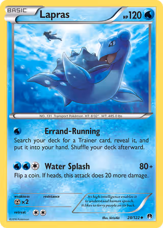Lapras 28/122 Pokemon card