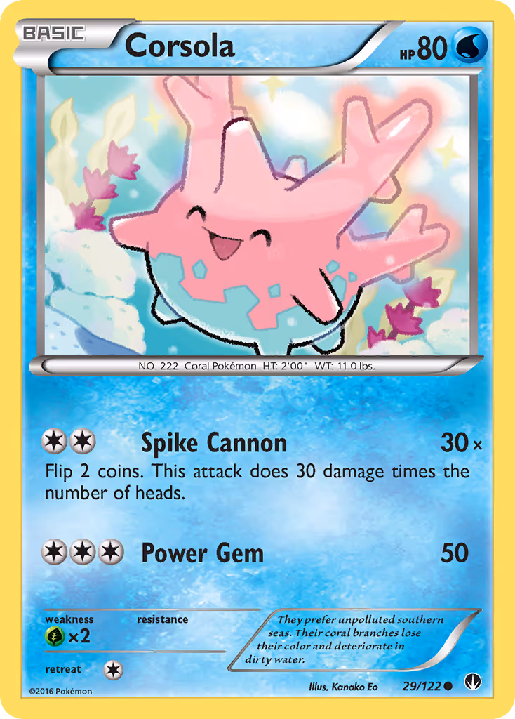 Corsola 29/122 Pokemon card