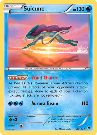 Suicune 30/122 Pokemon card