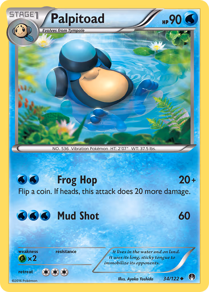 Palpitoad 34/122 Pokemon card