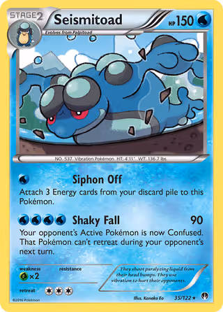 Seismitoad 35/122 Pokemon card