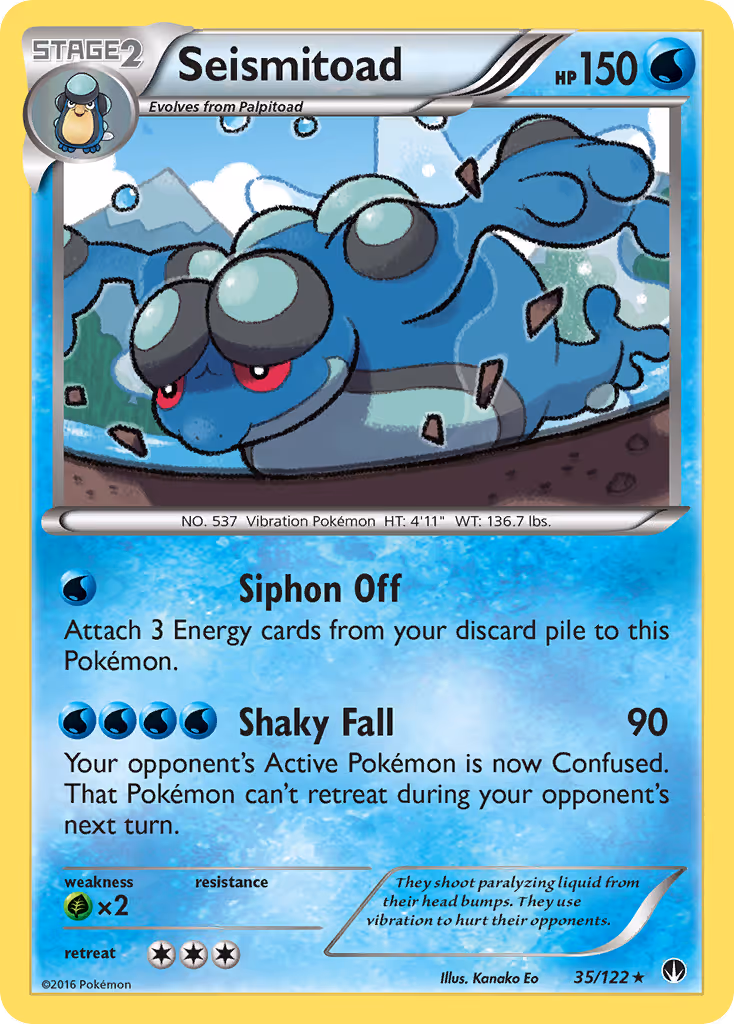 Seismitoad 35/122 Pokemon card