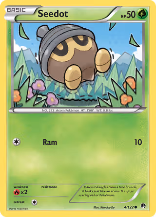 Seedot 4/122 Pokemon card
