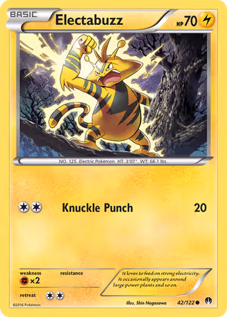 Electabuzz 42/122 Pokemon card