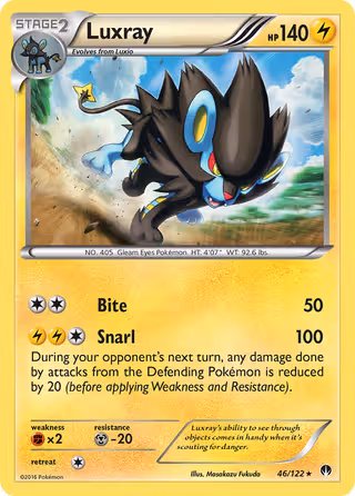 Luxray 46/122 Pokemon card