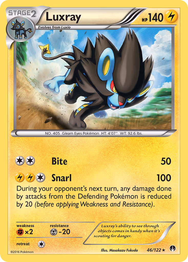 Luxray 46/122 Pokemon card
