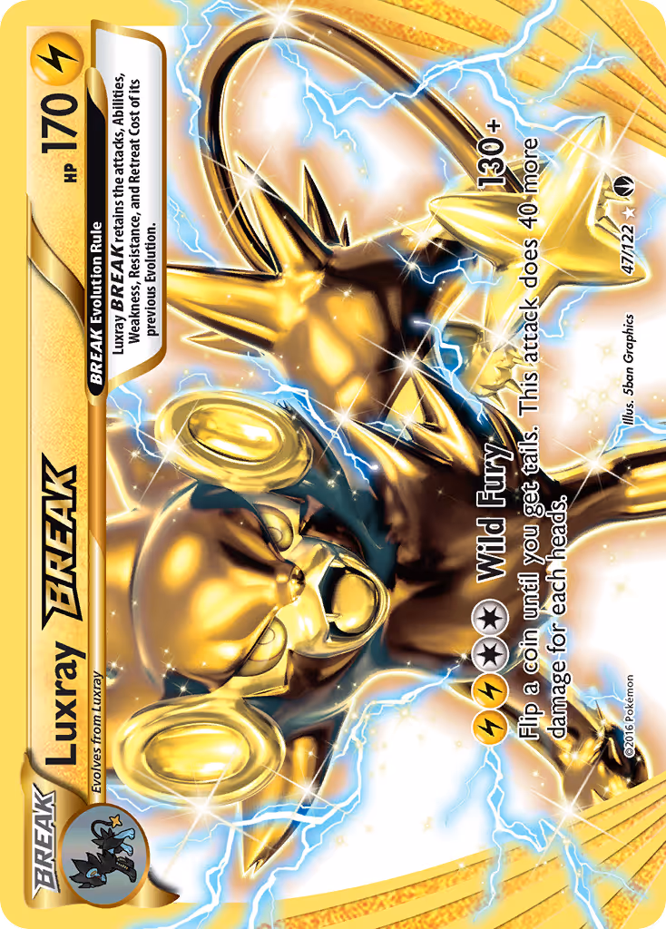 Luxray BREAK 47/122 Pokemon card