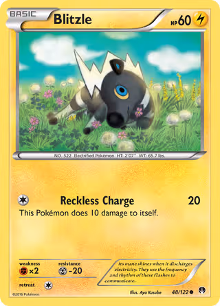 Blitzle 48/122 Pokemon card