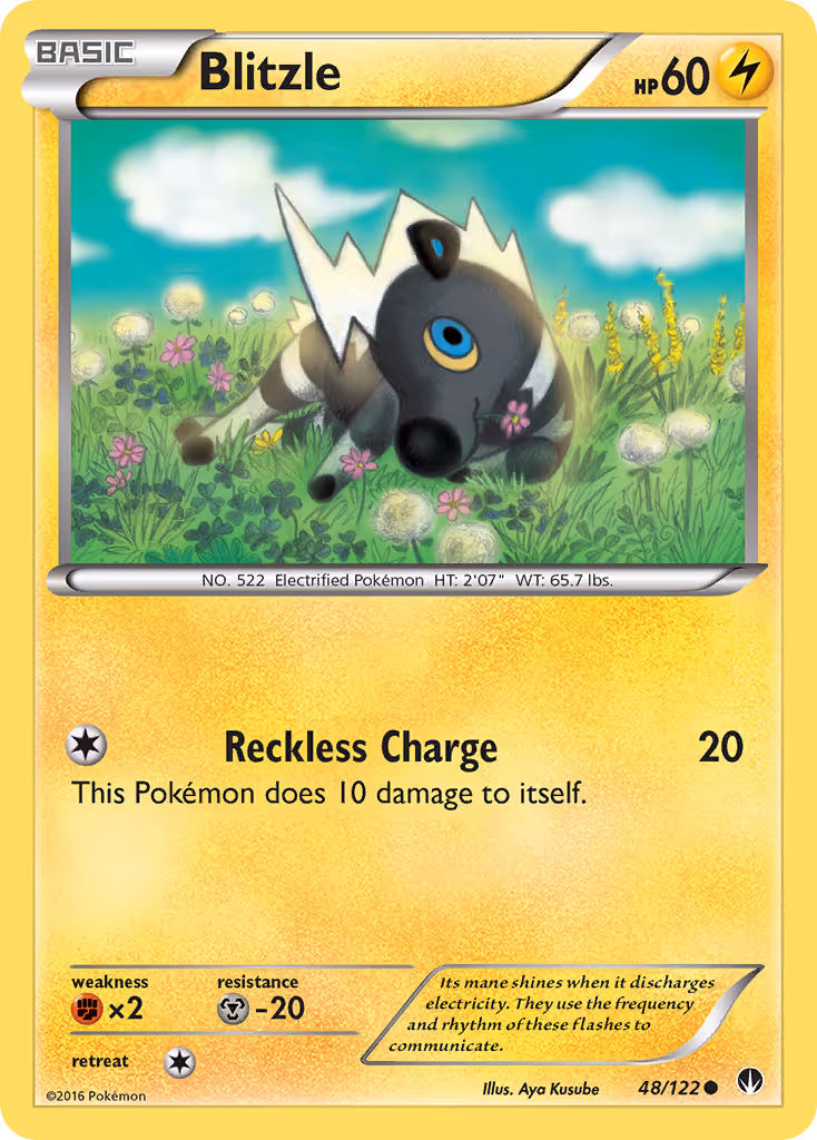 Blitzle 48/122 Pokemon card