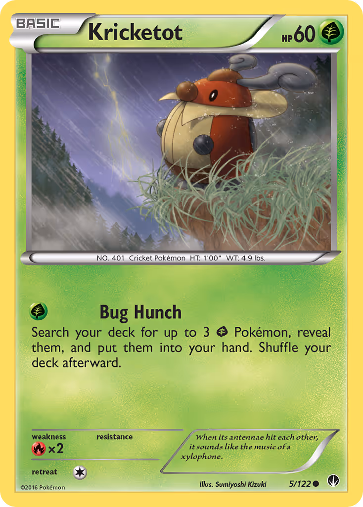 Kricketot 5/122 Pokemon card