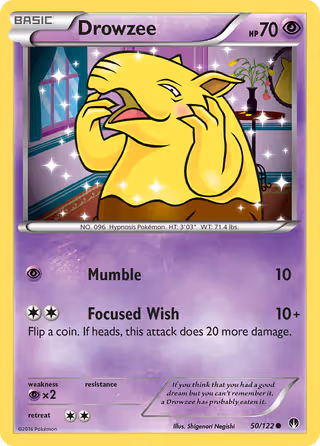 Drowzee 50/122 Pokemon card