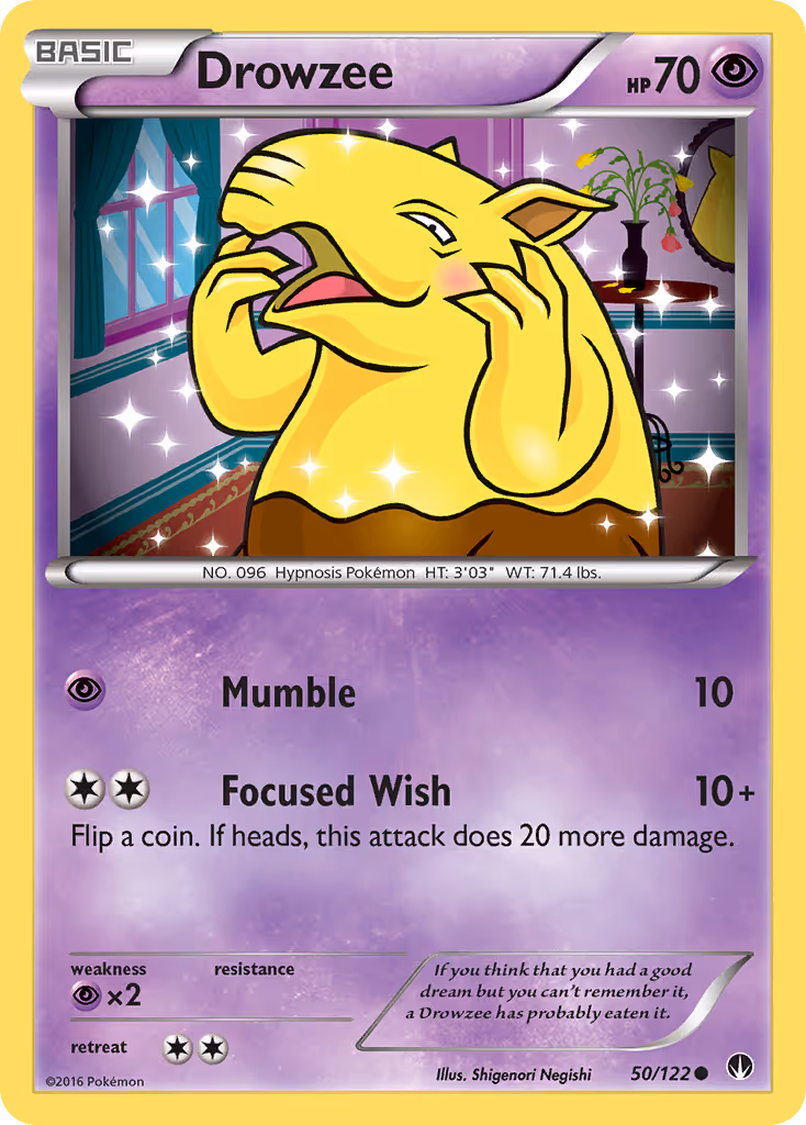 Drowzee 50/122 Pokemon card