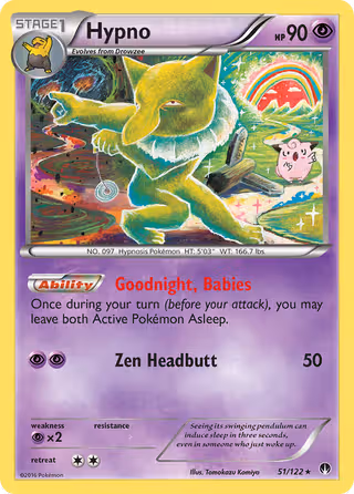 Hypno 51/122 Pokemon card