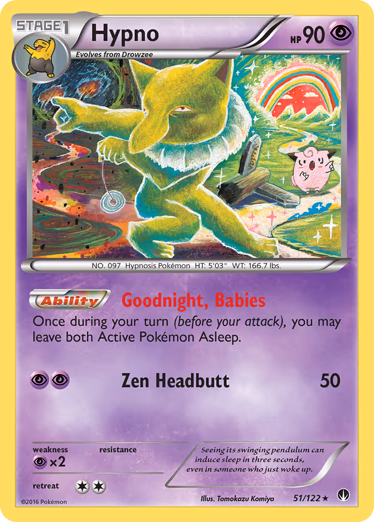 Hypno 51/122 Pokemon card