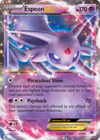 Espeon EX 52/122 Pokemon card