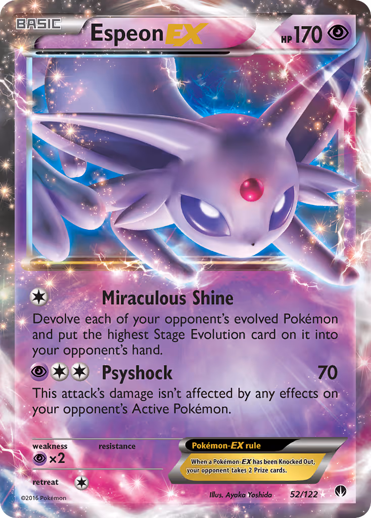 Espeon EX 52/122 Pokemon card
