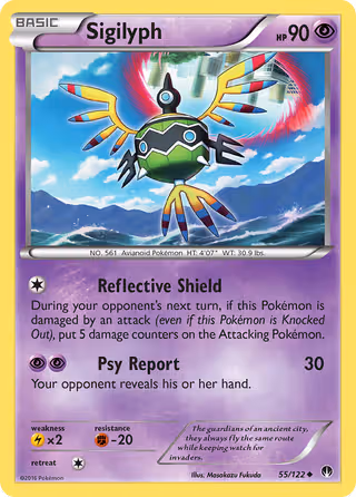Sigilyph 55/122 Pokemon card
