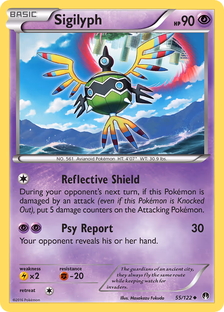 Sigilyph 55/122 Pokemon card