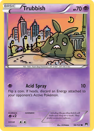 Trubbish 56/122 Pokemon card