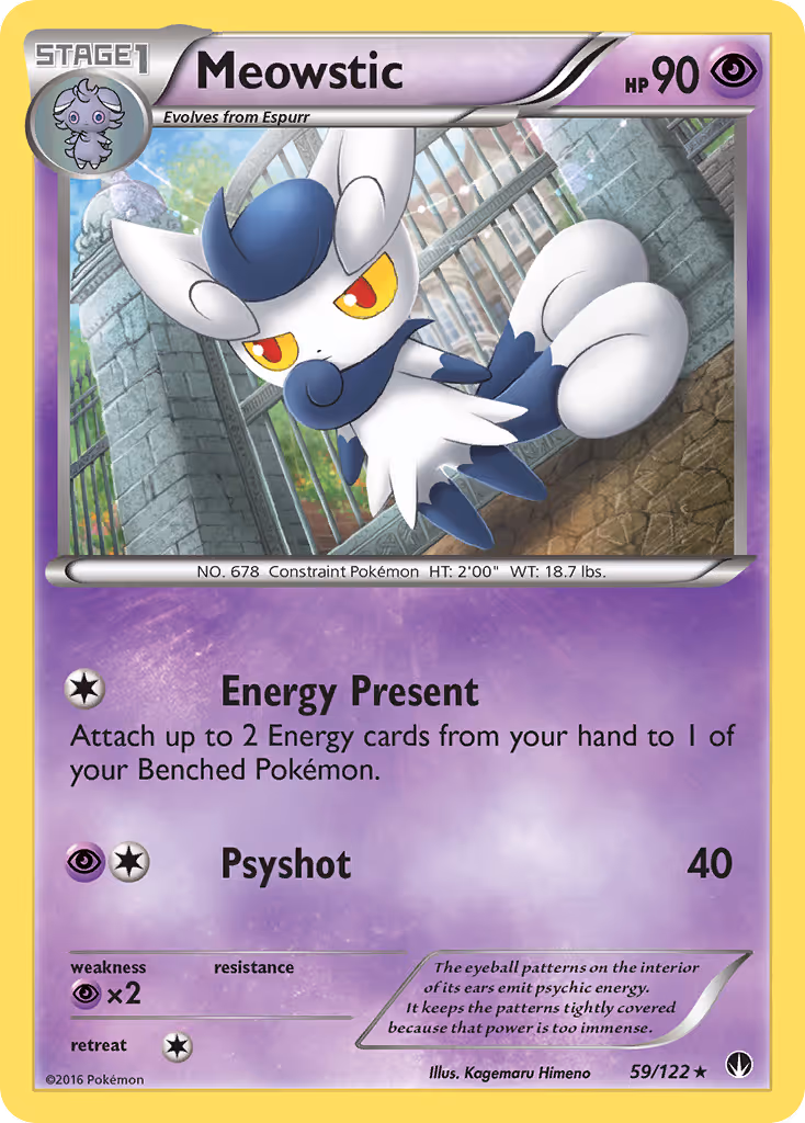 Meowstic 59/122 Pokemon card