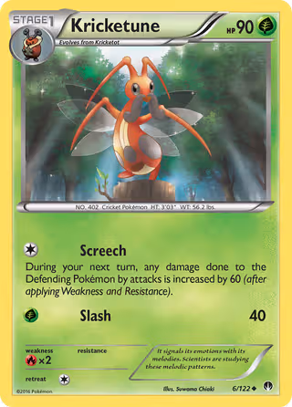 Kricketune 6/122 Pokemon card