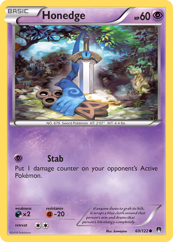 Honedge 60/122 Pokemon card