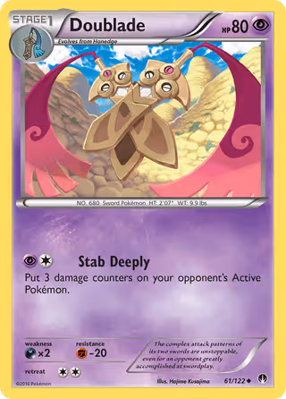 Doublade 61/122 Pokemon card