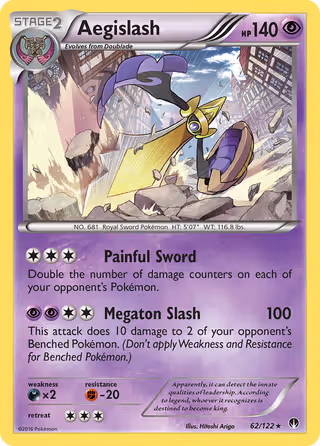 Aegislash 62/122 Pokemon card