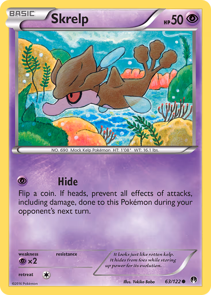 Skrelp 63/122 Pokemon card
