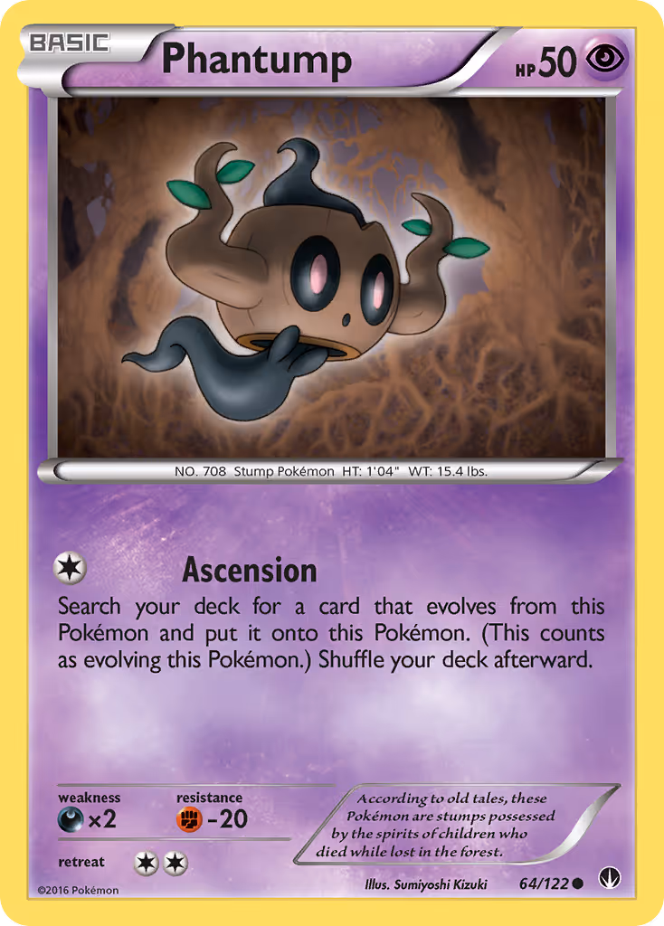 Phantump 64/122 Pokemon card