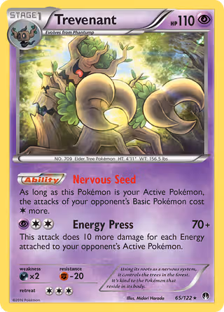 Trevenant 65/122 Pokemon card