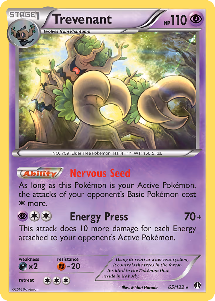 Trevenant 65/122 Pokemon card