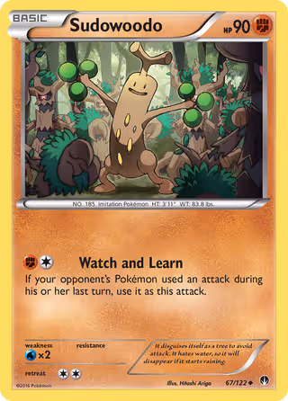 Sudowoodo 67/122 Pokemon card