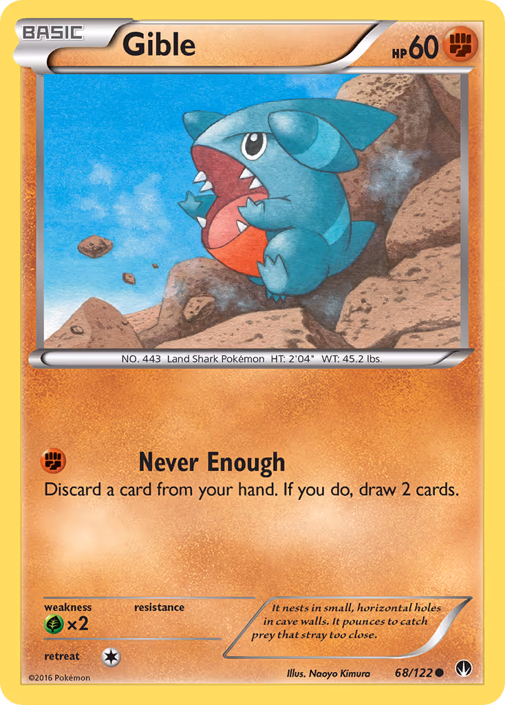 Gible 68/122 Pokemon card