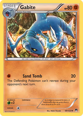 Gabite 69/122 Pokemon card