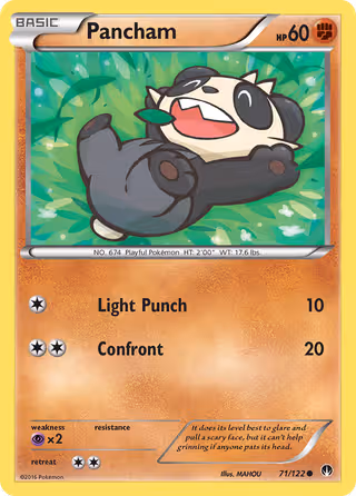 Pancham 71/122 Pokemon card